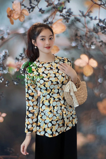ÁO BÀ BA LỤA MANGO LÁ + QUẦN
