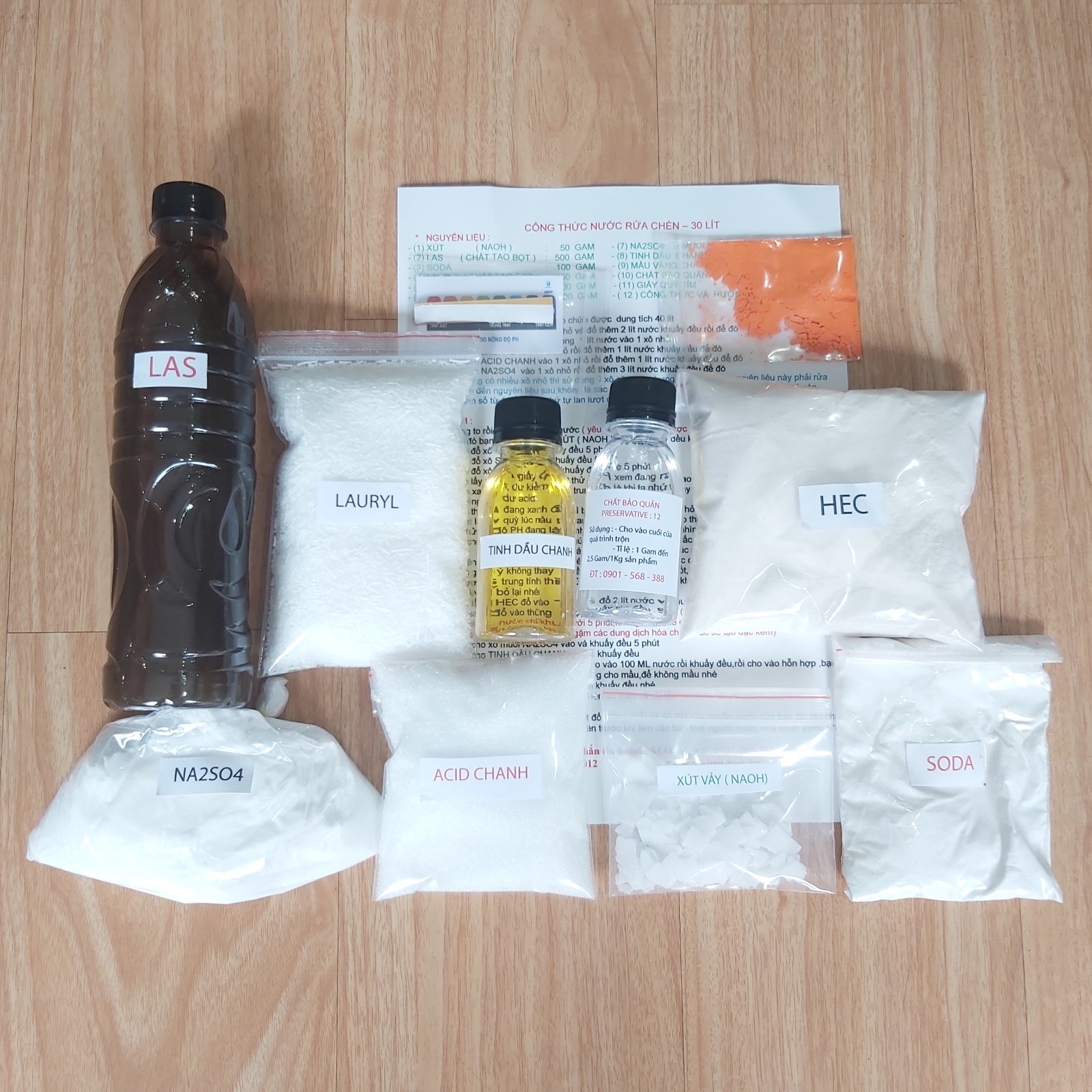 CÔNG THỨC VÀ COMBO BỘ TỰ PHA NƯỚC RỬA CHÉN – 30 LÍT