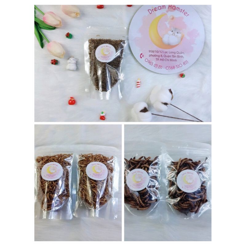 Roasted Rice Worms for Hamsters (Mini, Medium, Superworm)