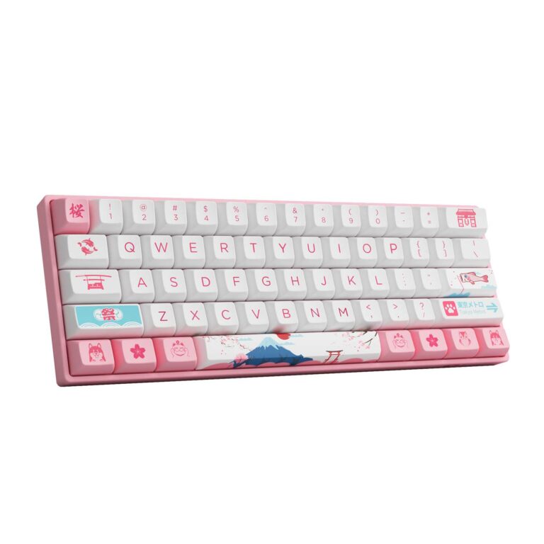 Bàn phím cơ AKKO 3068B Plus World Tour Tokyo R2 (Bluetooth 5.0 / Wireless 2.4Ghz / Hotswap / Foam tiêu âm / AKKO CS Jelly Pink)