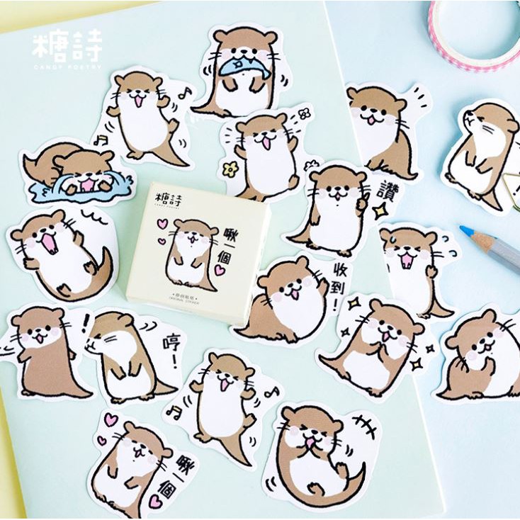 Bộ 45 sticker rái cá dễ thương e74