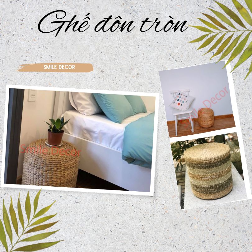 Round water hyacinth stool