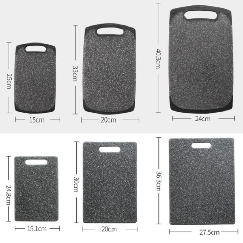 Thớt nhựa giả đá 36x28cm - nhựa không chứa BPA có độ cứng, bền, chống vi khuẩn,  dễ vệ sinh, chống rò rỉ, rãnh ngăn nước ép chảy ra