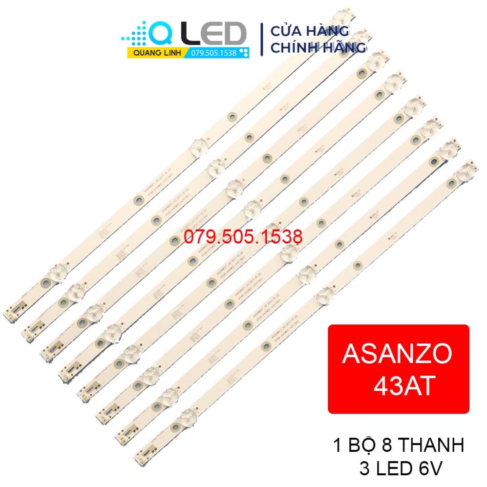 Thanh đèn led tivi asanzo 43at - bộ 8 thanh 3 led 6v cho tivi asanzo 43at500 và các dòng tương tự