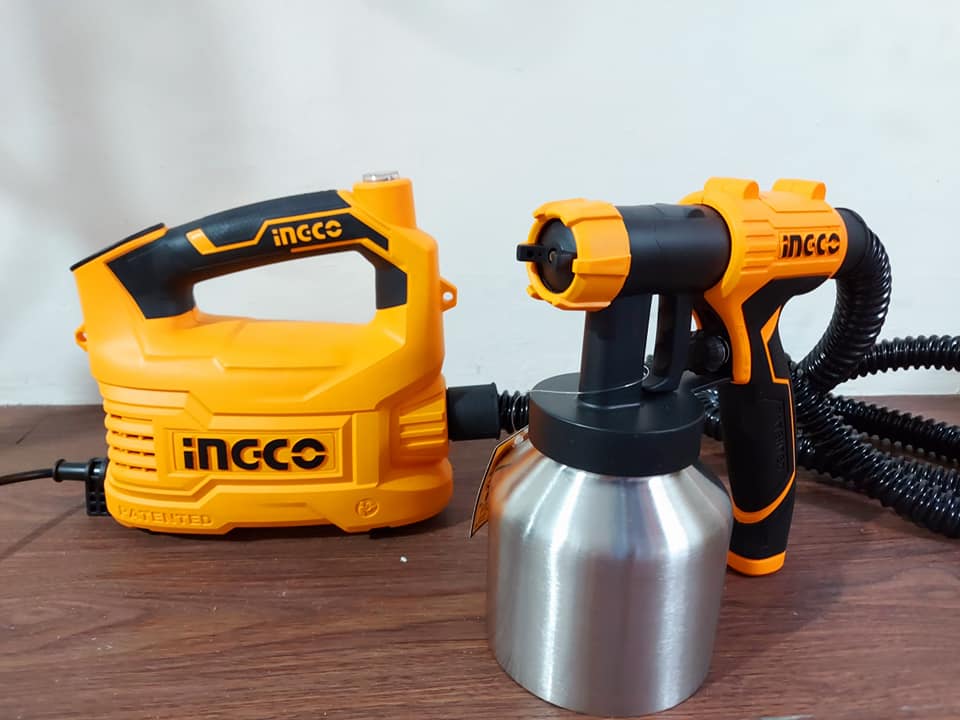[HCM]MÁY PHUN SƠN DÙNG ĐIỆN 550W INGCO SPG5008-2 ( bình chứa bằng nhôm )