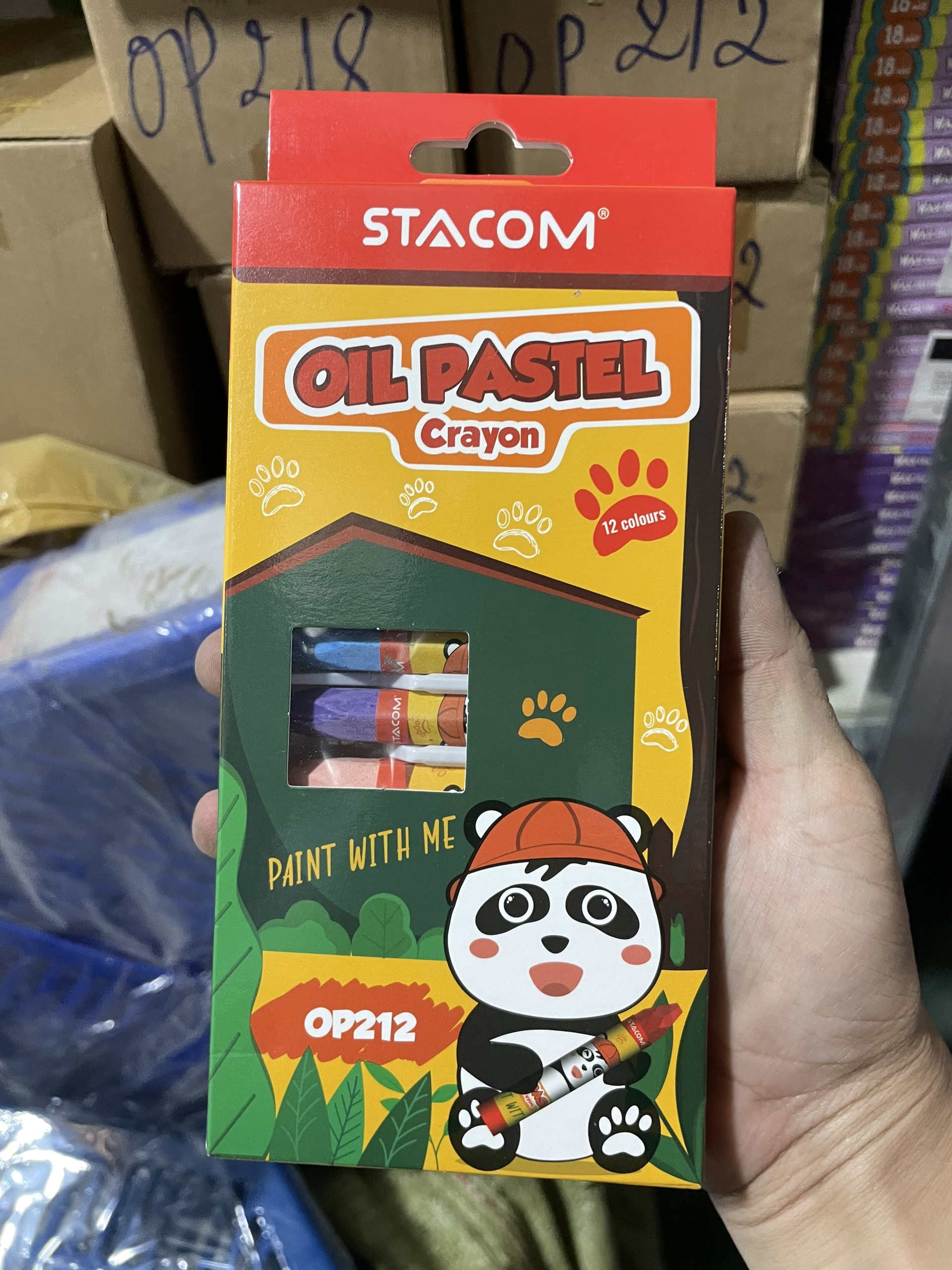 (1 Hộp) Sáp màu dầu (Oil pastel) 12 màu – Stacom OP212