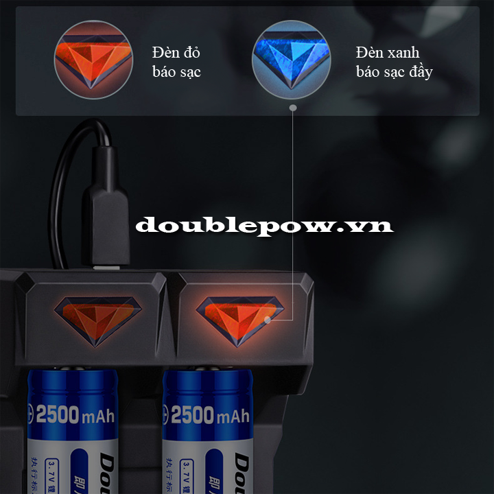 Bộ sạc nhanh pin 16850 Doublepow DP-UK21