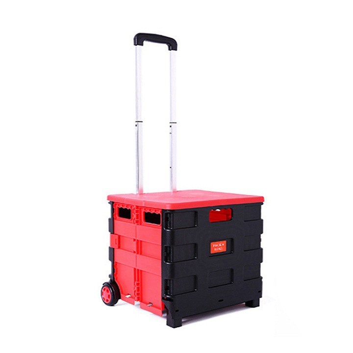 Thùng đựng đồ đa năng gấp gọn có bánh xe Mầu đỏ