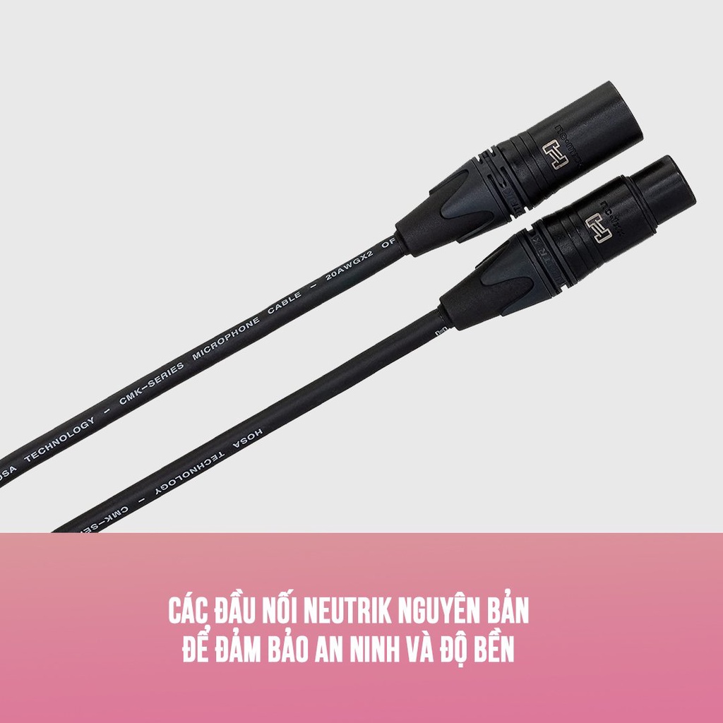 Cáp Micro Canon - HOSA edge microphone cable neutrik xlr3f to xlr3m (3M)