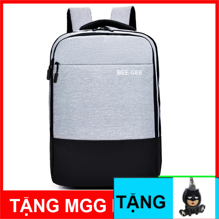 ( CHẤT LƯỢNG CAO ) Balo laptop thời trang nam nữ hàn quốc BEE GEE 116 phối miếng da bên dưới đáy chống thấm nước siêu dày nhiều ngăn BGS