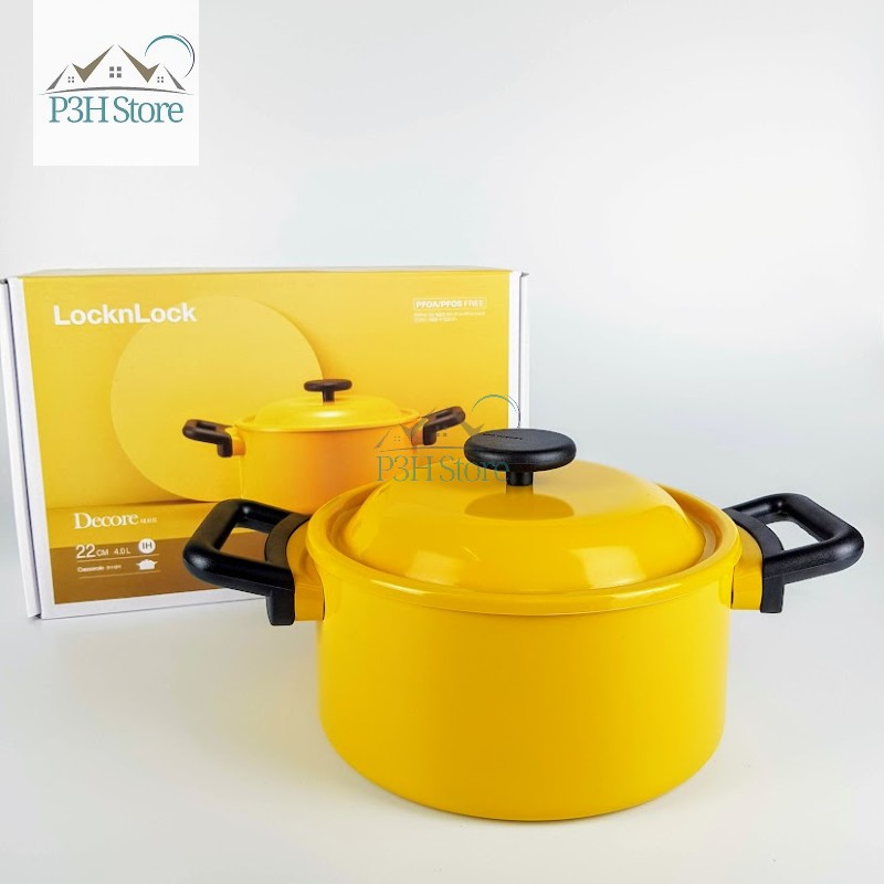 Chảo sâu lòng Decore Lock&Lock LDE1225IH (22cm ) - Màu vàng