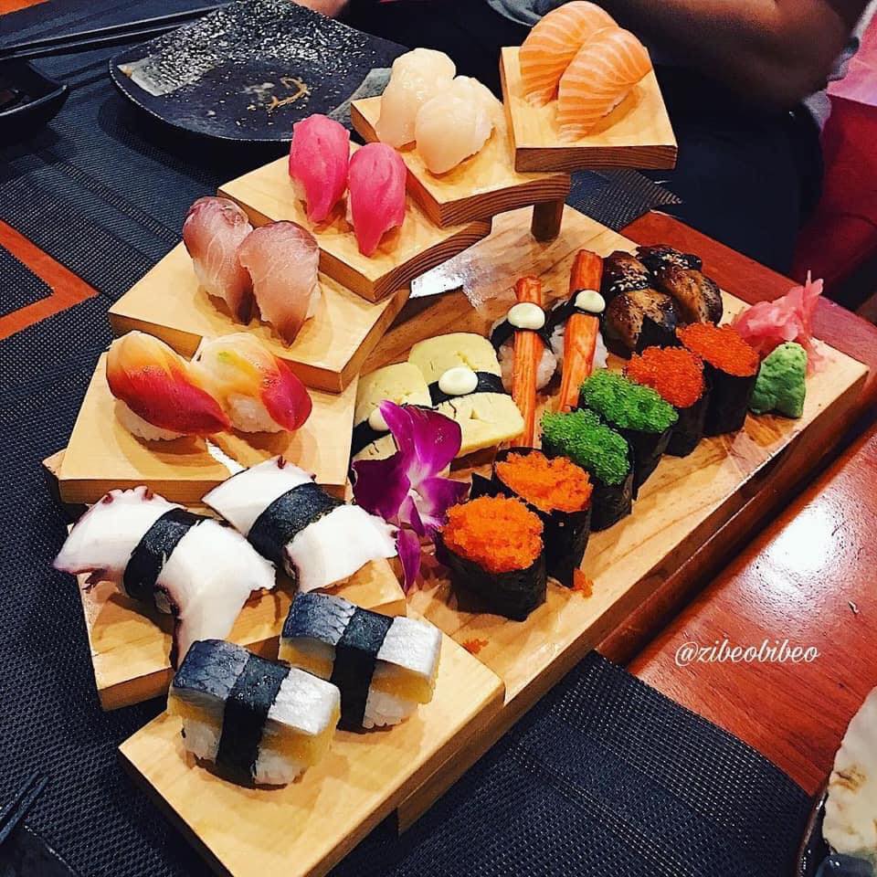 [Sushi Sashimi] Khay bậc thang gỗ 7 tầng trang trí