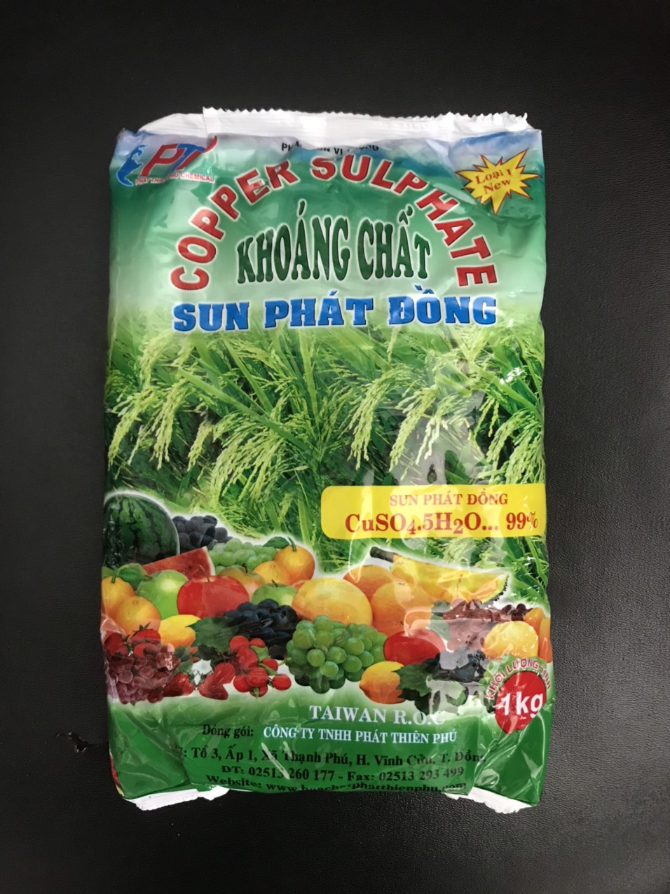 Sun phát đồng CuSO4.5H2O 99% 1kg