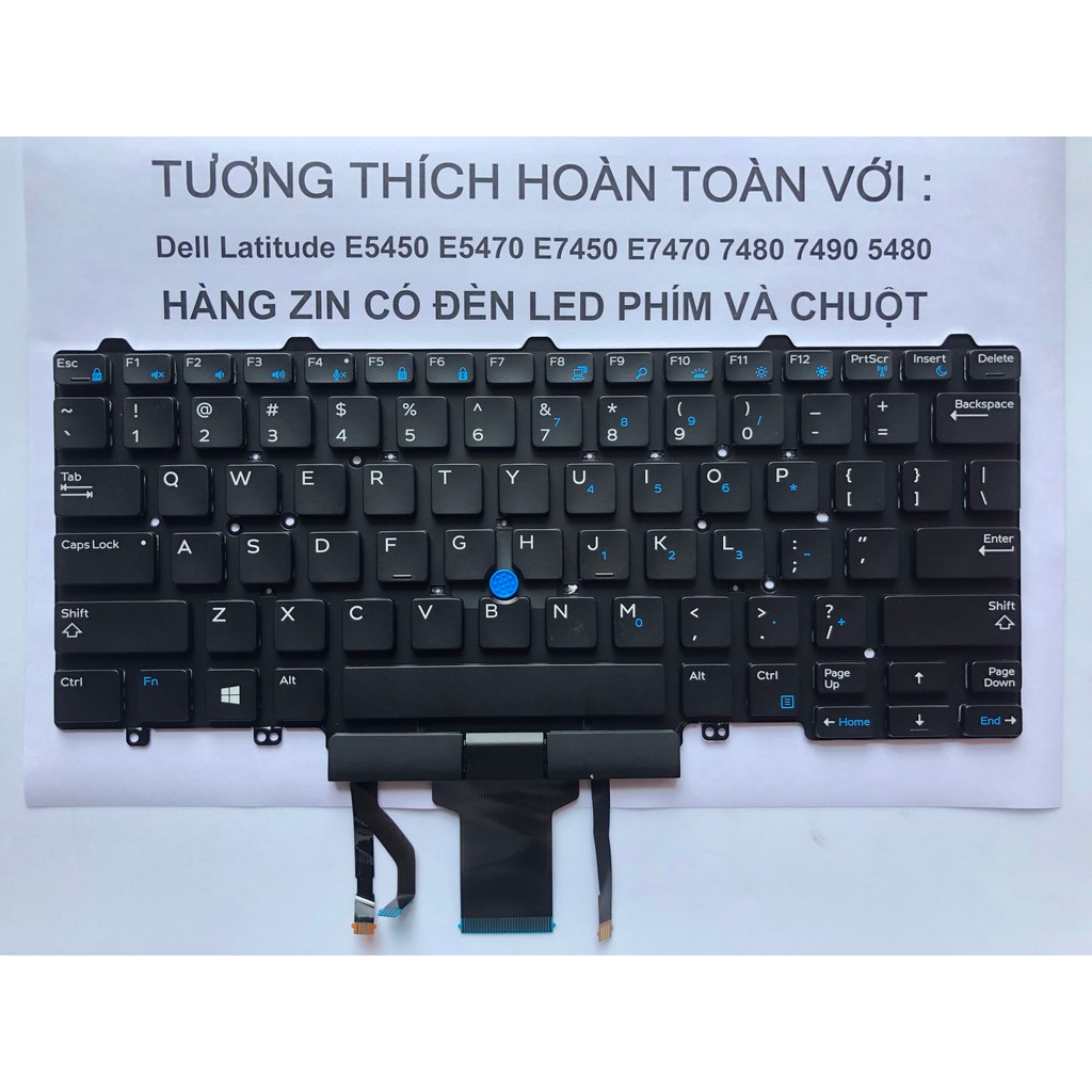 Bàn phím laptop dell latitude e5450 e5470 e5450 e7470 7480 7490 5480 loại có led và có chuột