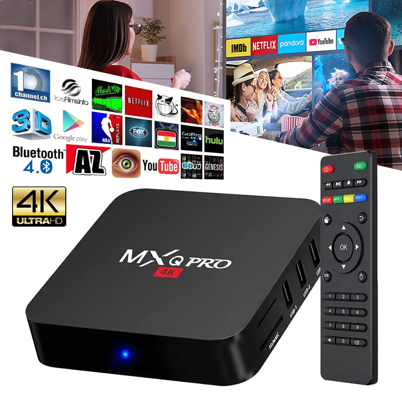 Android TV Box MXQ PRO 4K bản 16G+256GB Tiếng Việt Wifi 5G Smart Tivi Box xem truyền hình 100 kênh miễn phí, xem Youtube