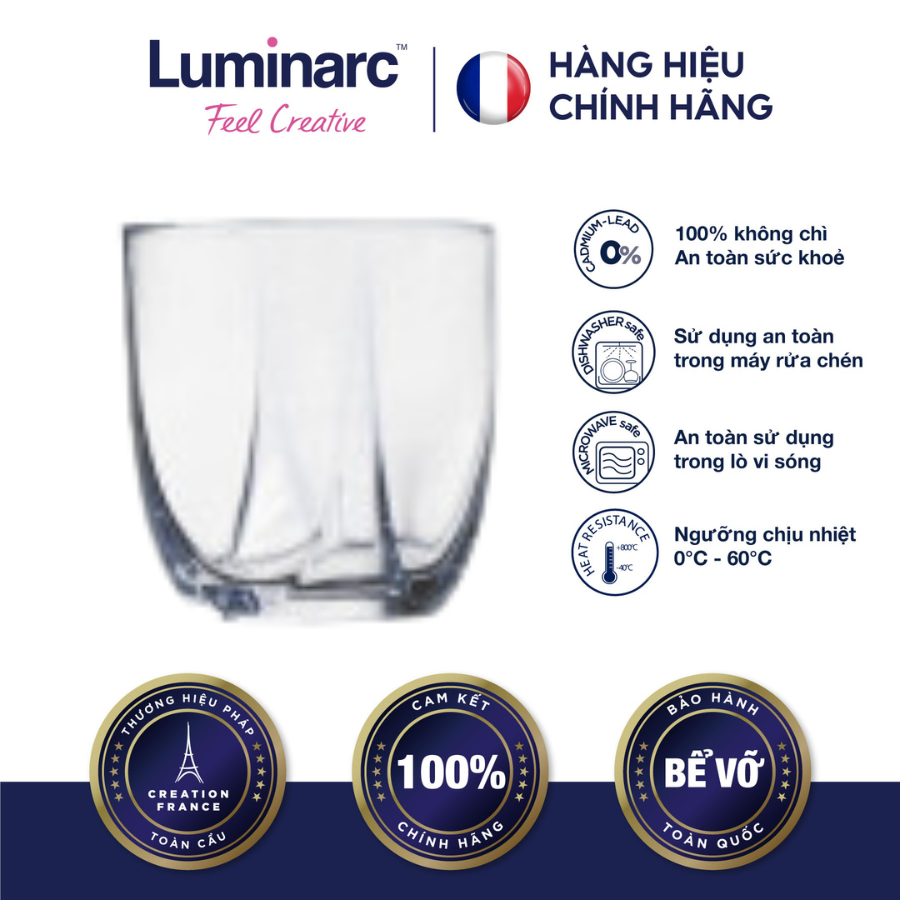 Bộ 6 ly thuỷ tinh thấp luminarc eiffel 300ml - lueiq0169