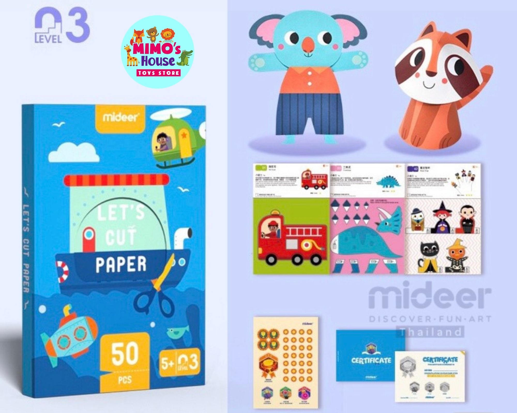 TRÒ CHƠI CẮT DÁN THỦ CÔNG – LET’S CUT PAPER - MIDEER
