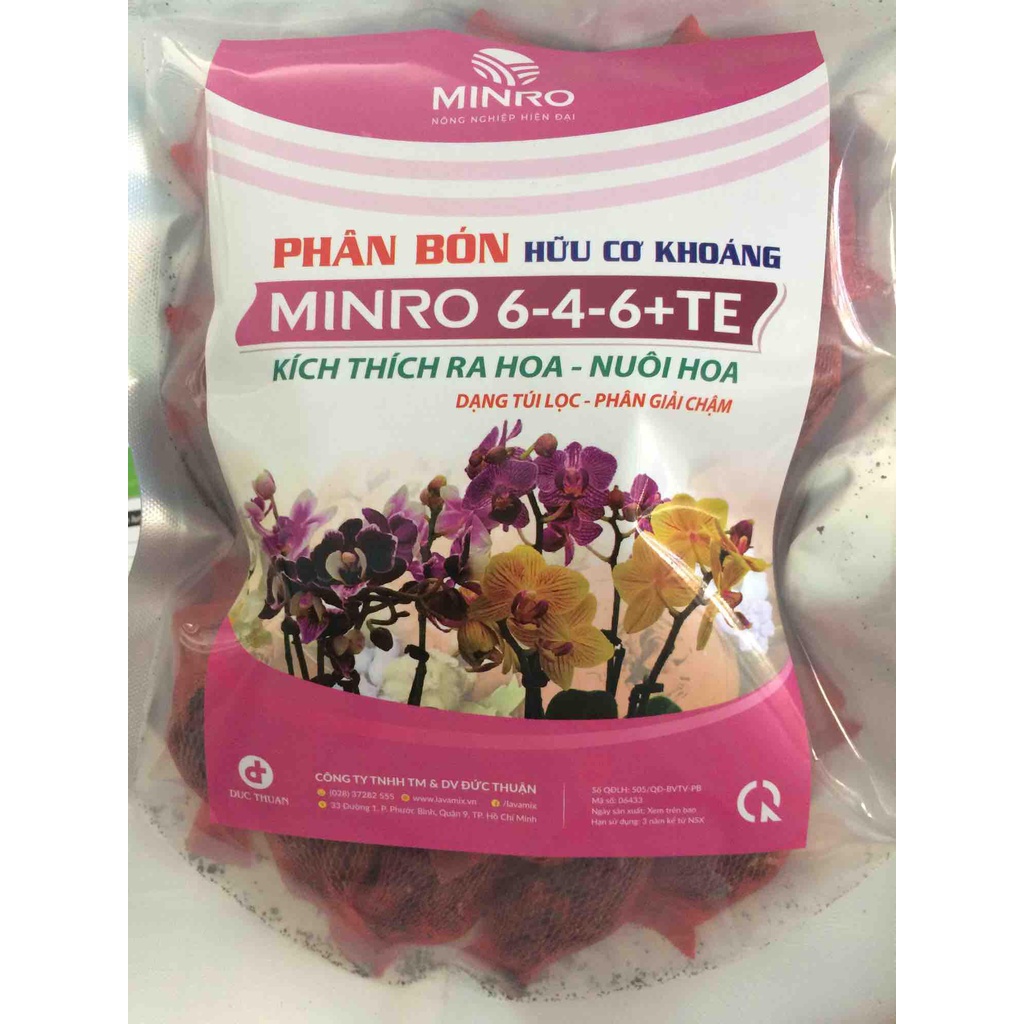 Phân bón hữu cơ khoáng minro 6-4-6+te dành cho phong lan