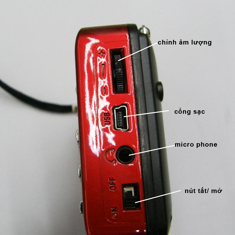 Máy nghe đài FM, thẻ nhớ, USB Craven CR16