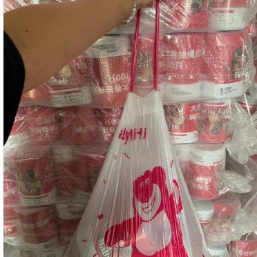 Túi đựng rác gấu dâu - cuộn 100 túi siêu dai