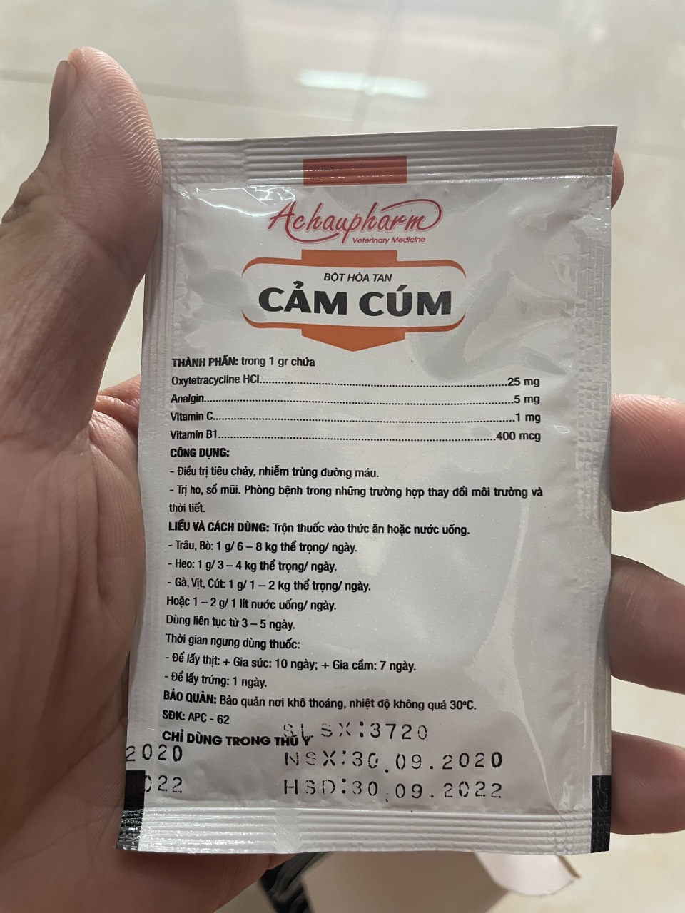 [HCM]Bột hoà tan cảm cúm 5g