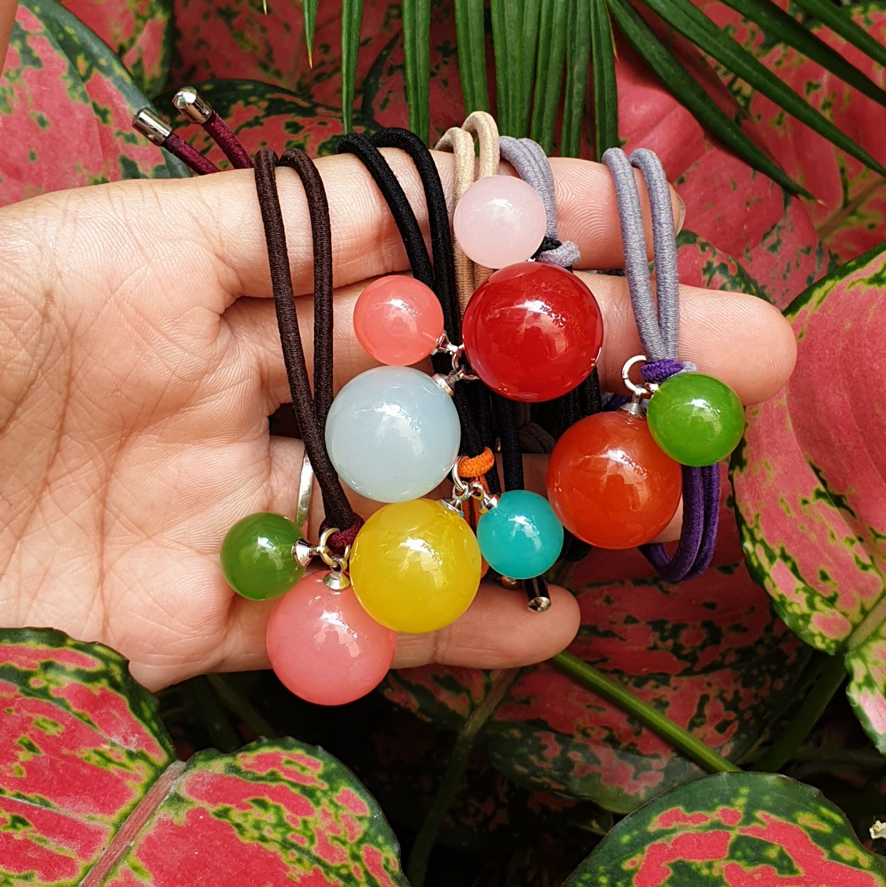 CỘT TÓC ĐÍNH CHÂU SẮC MÀU HANDMADE