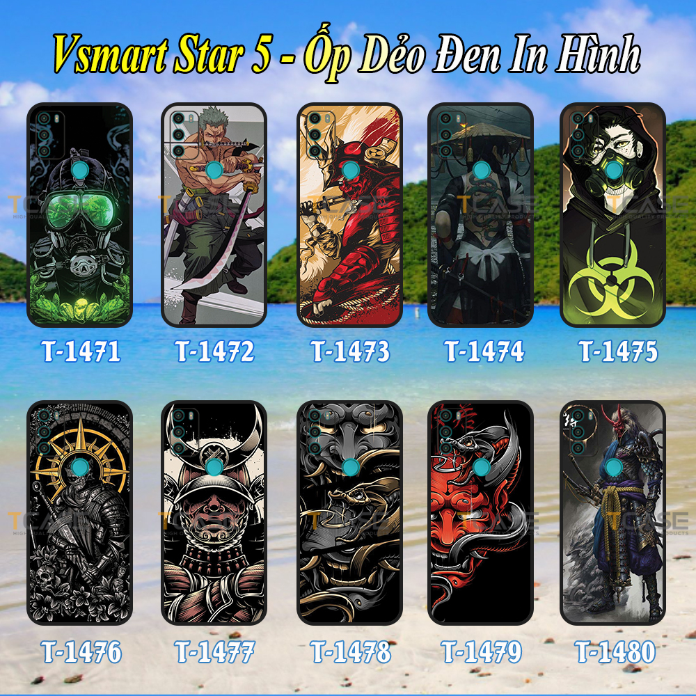 [HCM]Ốp lưng Vsmart Star 5 - Ốp dẻo đen in hình Samurai X