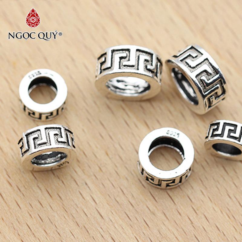 [HCM]Charm bạc chặn hạt họa tiết hoa văn - Ngọc Qúy Gemstones