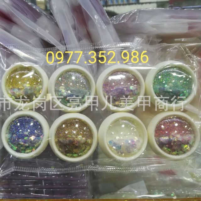 Set Nhũ kim tuyến mịn rắc trang trí móng nail cực đẹp. Chất liệu nhũ mịn lấp lánh và đa dạng màu