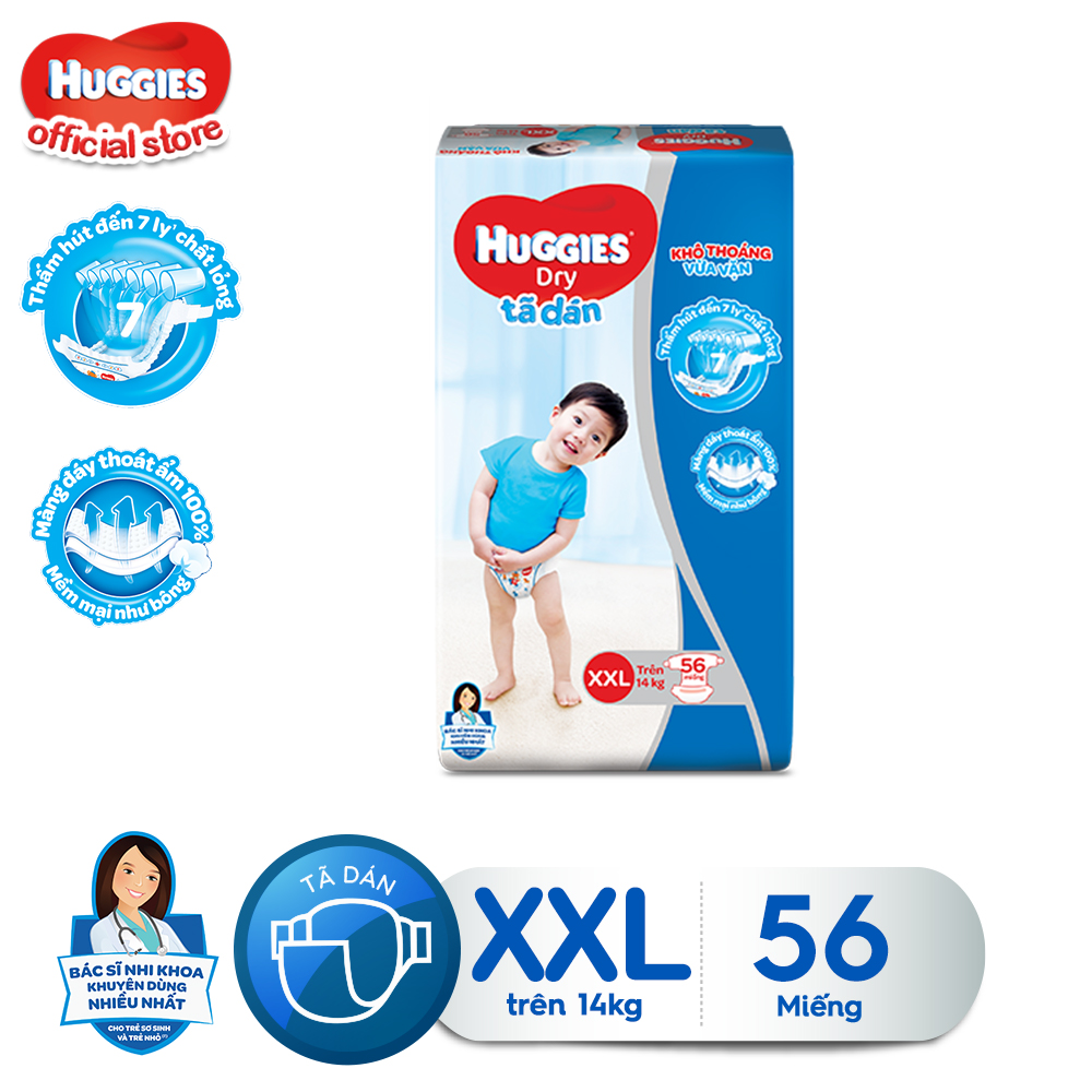 TÃ DÁN HUGGIES XXL 56 miếng (15-25kg)