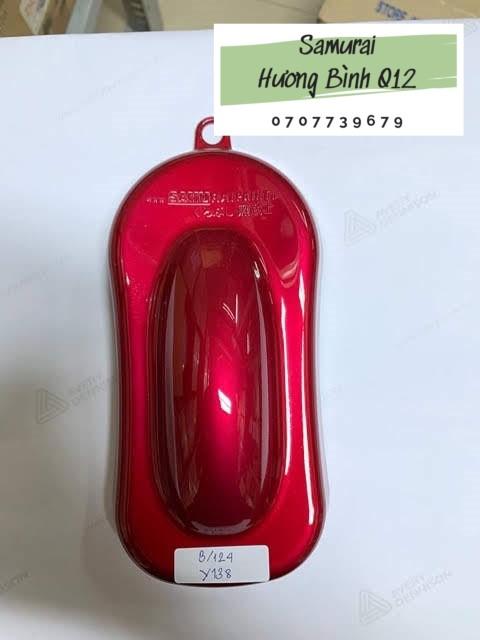 [COMBO] Sơn xịt Samurai màu Candy Đỏ - Y138 + phủ mờ 128A