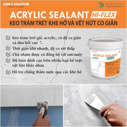 KEO TRÁM VÁ TƯỜNG LỘ THIÊN , ĐỘ CO GIÃN CAO - HI-FLEX SEALANT (loại 5 kg/thùng)
