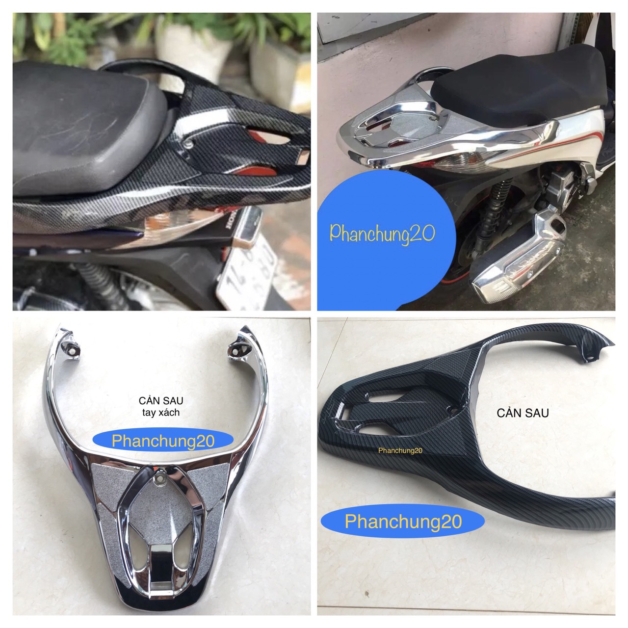 SH 2012 2013 2014 2015 2016 ỐP TAY DẮT SAU ( ỐP CẢN SAU ) DÙNG CHO ĐỜI XE SH CROM / CACBON