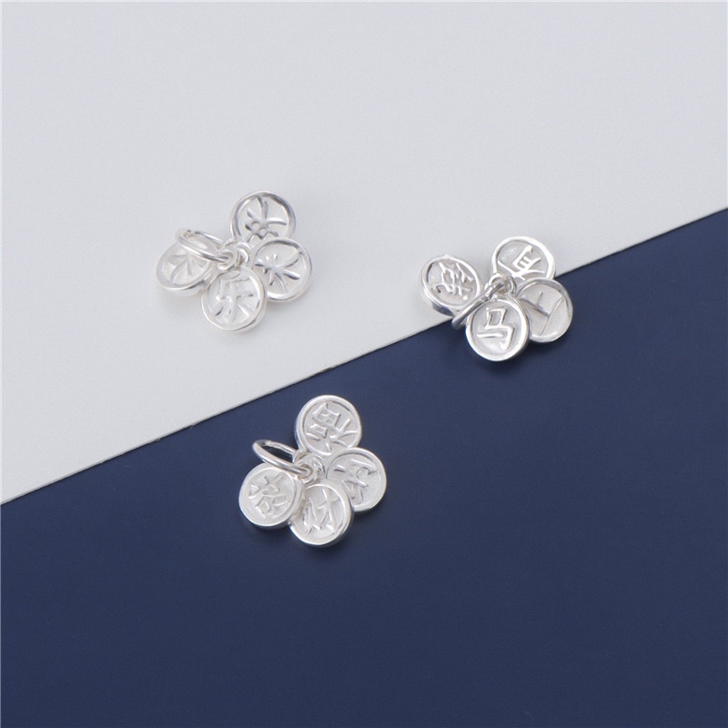 [S925] Charm bạc khắc chữ may mắn đến - MH855