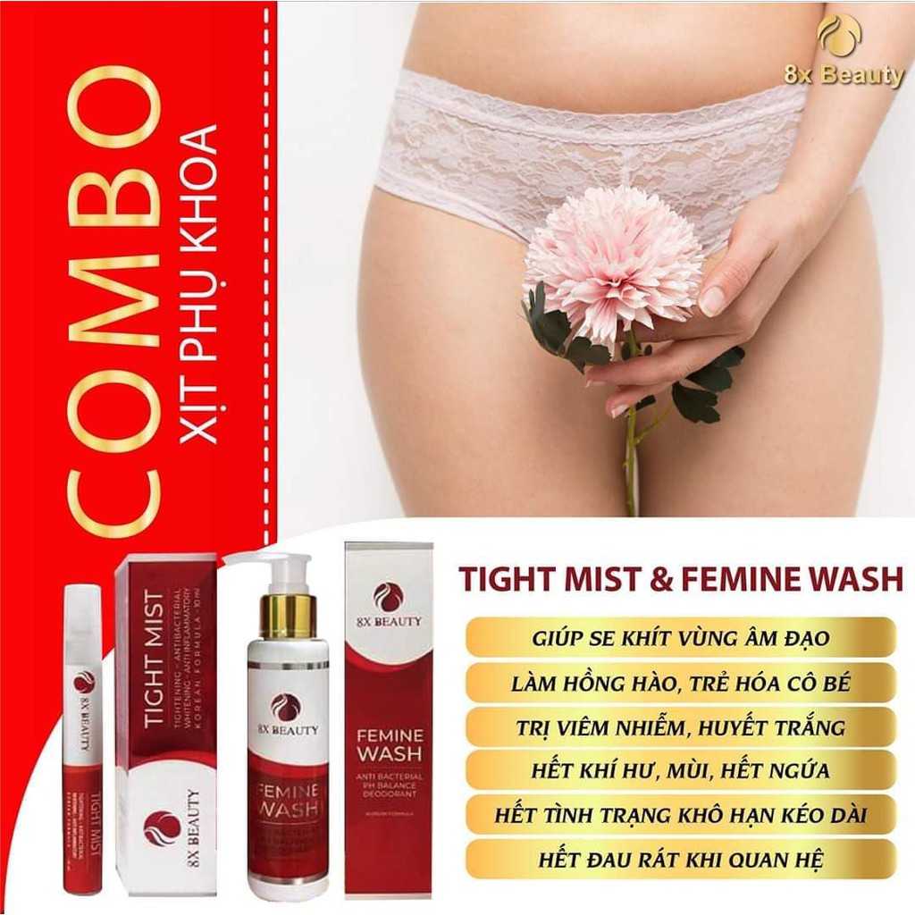 Miễn Phí Ship Xịt Phụ Khoa Thảo Dược 8X BEAUTY (Tặng 1 Dung Dịch Vệ Sinh Giá 280k)