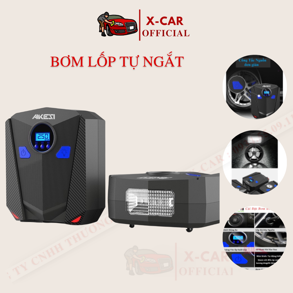 Máy bơm lốp ô tô điện tử AIKESI - máy bơm lốp xe ô tô, máy bơm lốp xe hơi, máy bơm lốp ô tô đa năng, máy bơm lốp xe ô tô mini