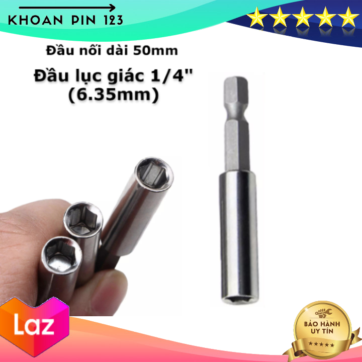 Đầu nối dài cho đầu vít lục giác 1/4" dài 50mm, cán nối dài