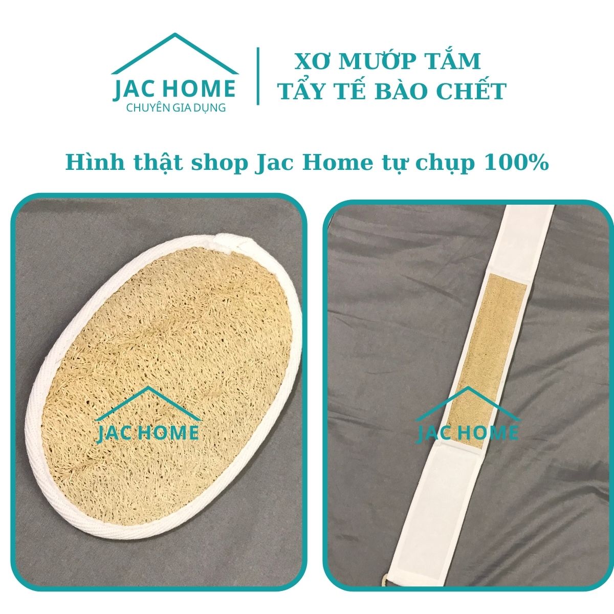 Bông tắm xơ mướp tự nhiên dưỡng ẩm cho da tẩy tế bào chết JacHome