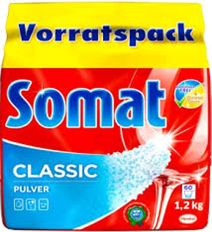 Bột rửa bát dành cho máy rửa chén, máy rửa ly Somat Classic bịch 1.2kg của Đức