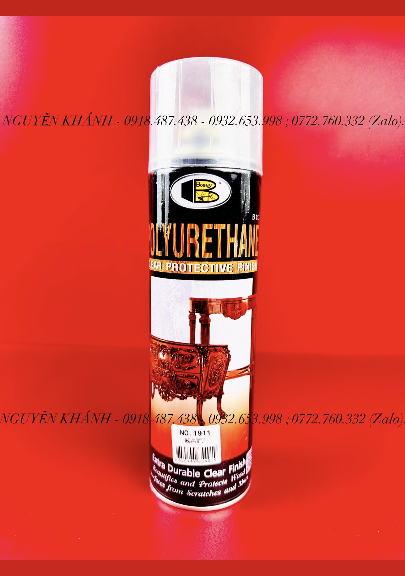 Sơn xịt bóng gỗ PU Polyurethane Bosny