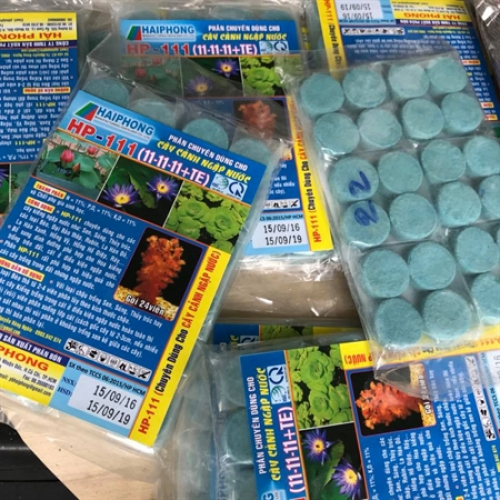 Phân Bón Sen Súng HP-111+TE - Phân Sen Súng - Npk - Viên Sủi - Dinh Dưỡng Cho Sen Súng - Cây Ngập Nước ( Gói 24 Viên )