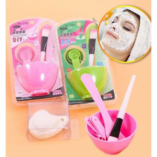 Bộ Chén Cọ Trộn Đắp Mặt Nạ 6 Món, Dụng Cụ Trộn Mặt Nạ
