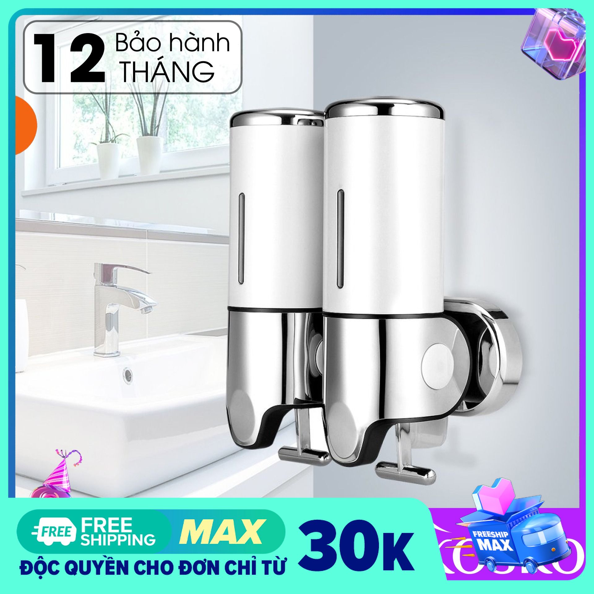 Hộp Đựng Dầu Gội Sữa Tắm Gắn Tường GANGANG KOREA Trắng Đôi GGTĐ02 Lắp Đặt Dễ Dàng - Sử Dụng Tiện Lợi (1 đổi 1 trong vòng 7 ngày khi phát hiện sản phẩm bị lỗi hoặc không như quảng cáo)