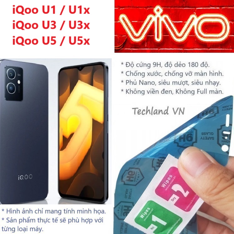 Cường Lực Phủ Nano Vivo iQoo U1 / U3 / U5 / U1x / U3x / U5x 4G / 5G - Trong Suốt, Không Full Màn, Không Viền Đen