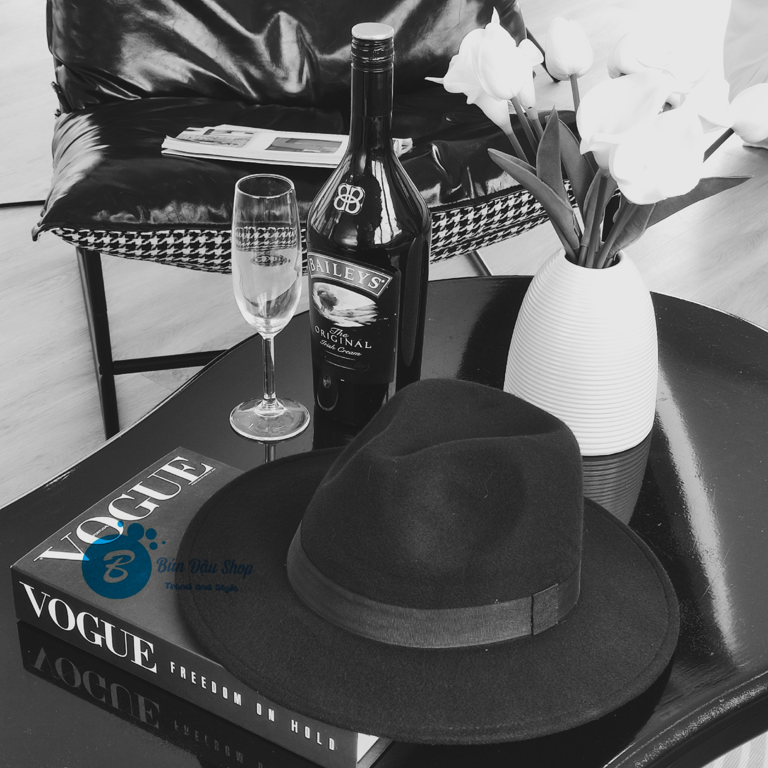 Mũ Phớt Fedora Dạ Nỉ Đai Đen Thời Thượng