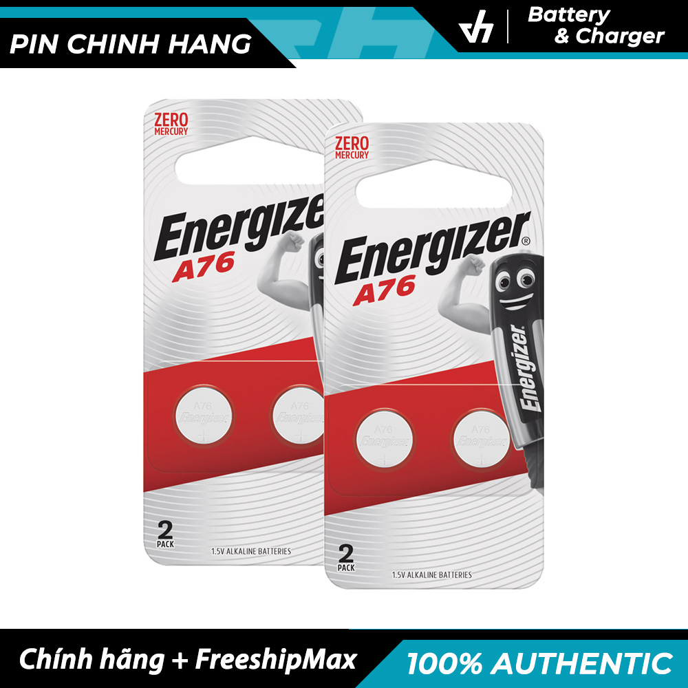 4 pin nút áo Energizer A76 BP2 điện áp 1.5V