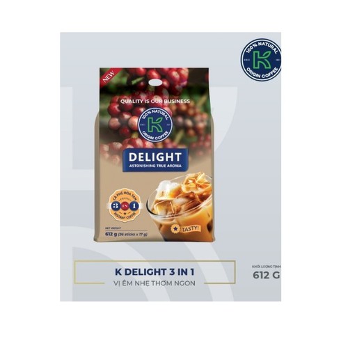 Cafe Hòa Tan K Coffee Delight 3in1 - 36 gói x17g