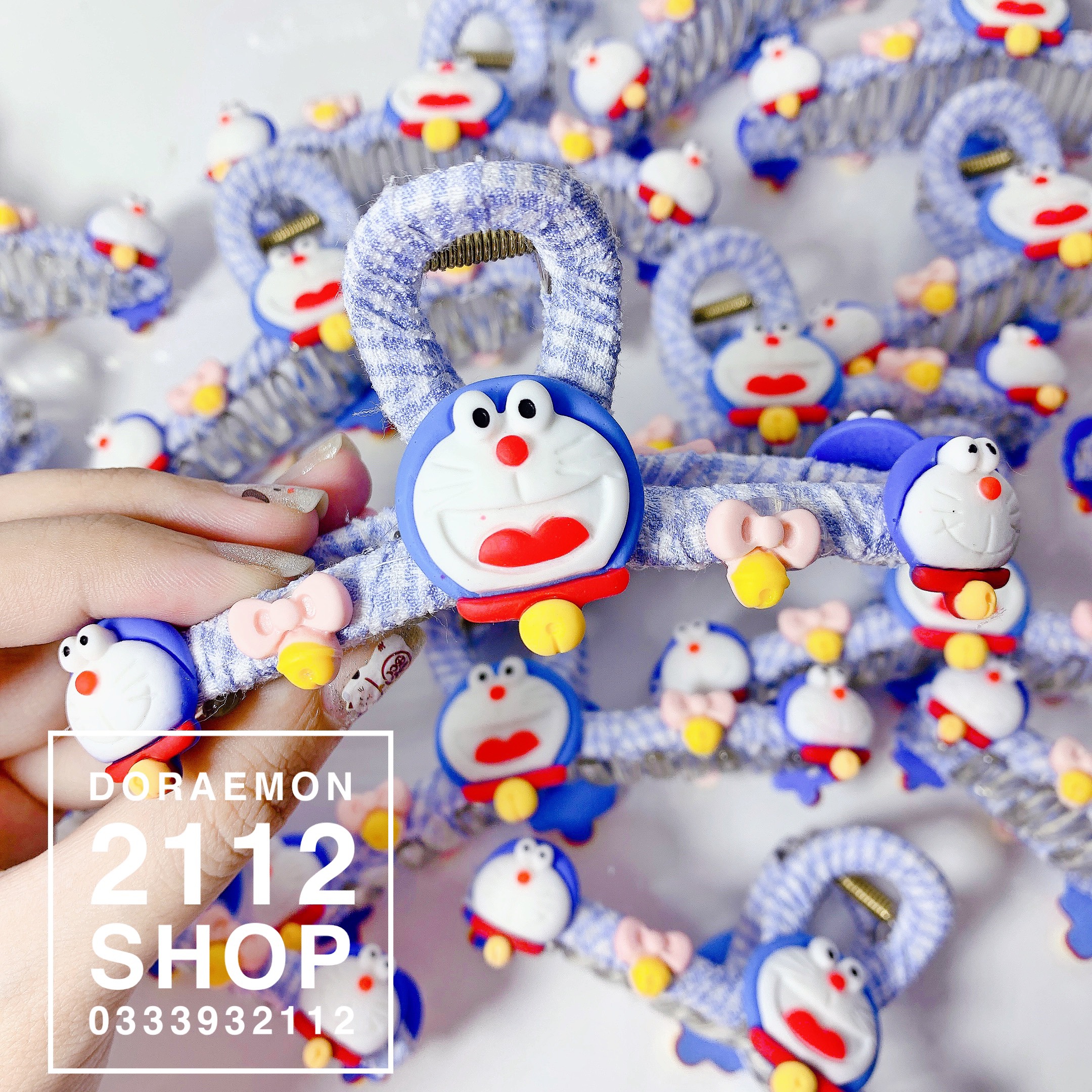 Kẹp tóc chéo Hàn Quốc mẫu Doraemon dễ thương