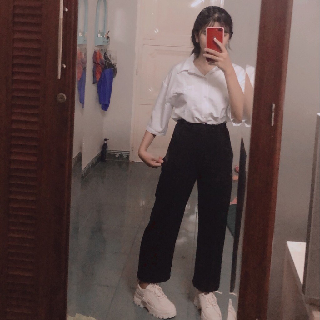 Quần ống suông, quần ống sớ, lưng siêu cao, dáng lỡ, dáng lữ, cạp siêu cao