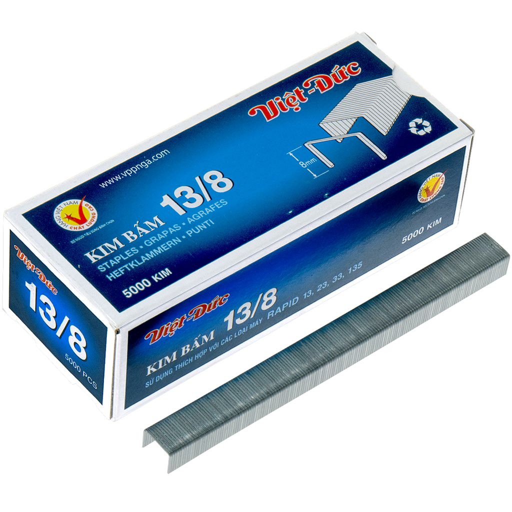 Kim bấm gỗ 13/6; 13/8; 16/6; 16/8 phụ kiện được sử dụng trong các dụng cụ kìm bấm ghim dùng để ghim chặt da, vải,nhựa... vào gỗ - hộp 5000 kim